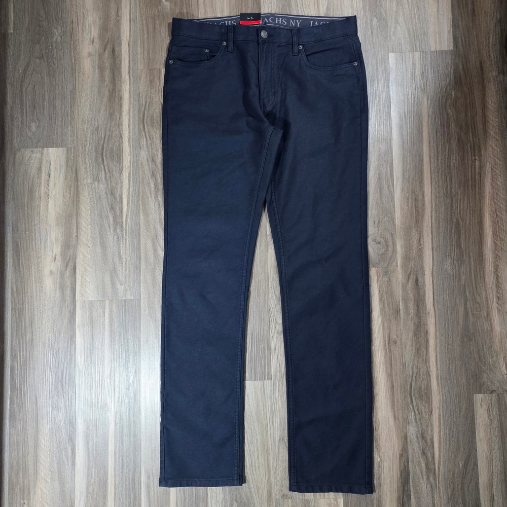 Jachs New York Mens Straight‎ Fit 5-Pocket Pant Navy Blue 34x34 Flex Waistband